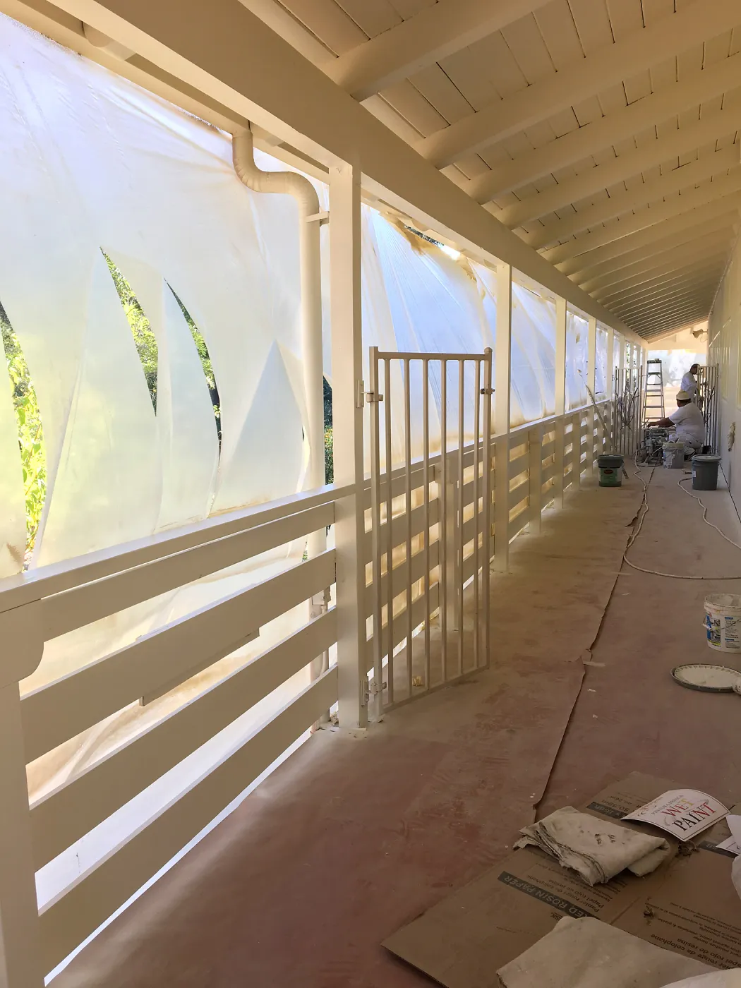 West side painting project, east side of North Wing