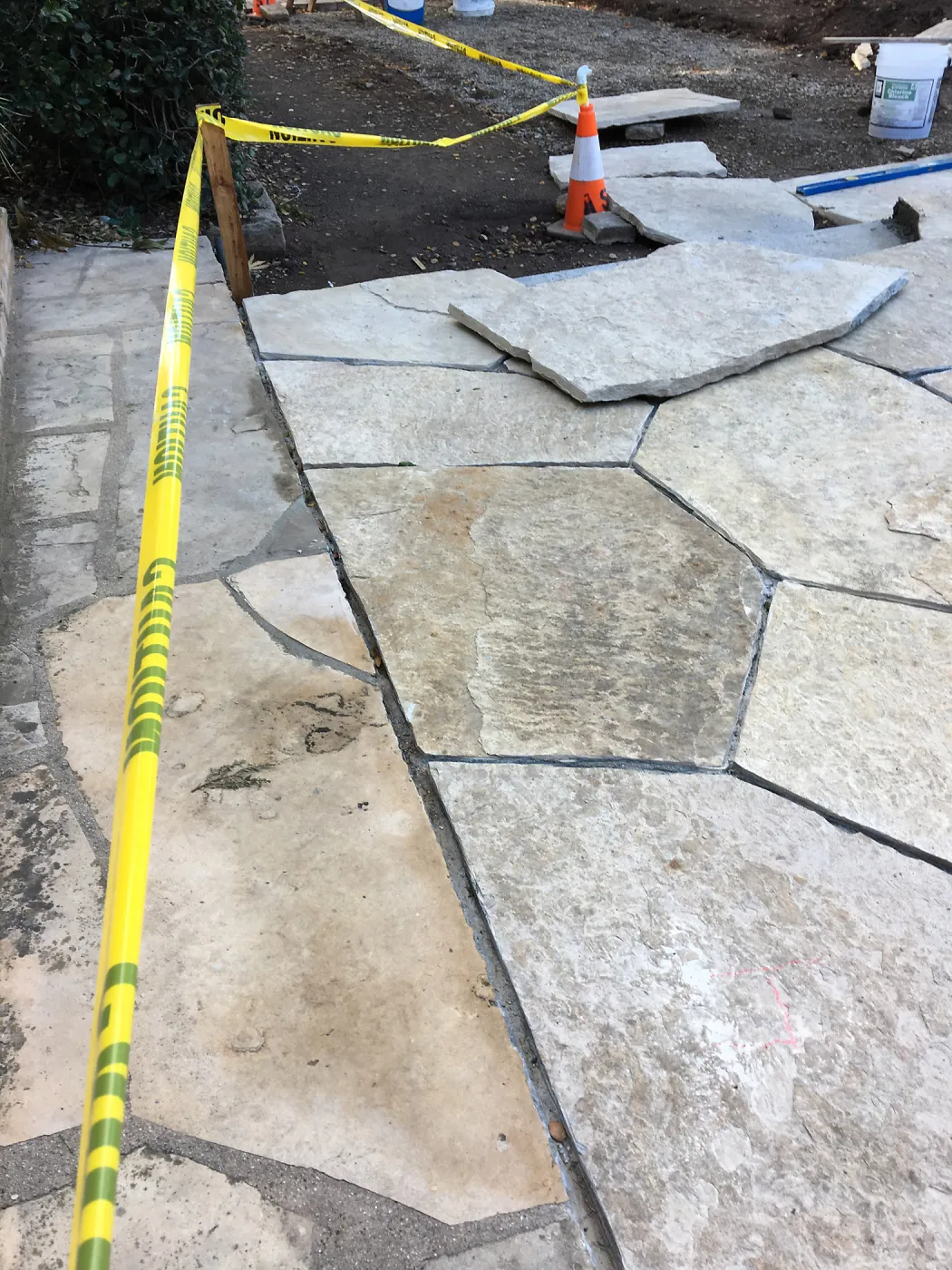 New flagstone installation in Courtyard