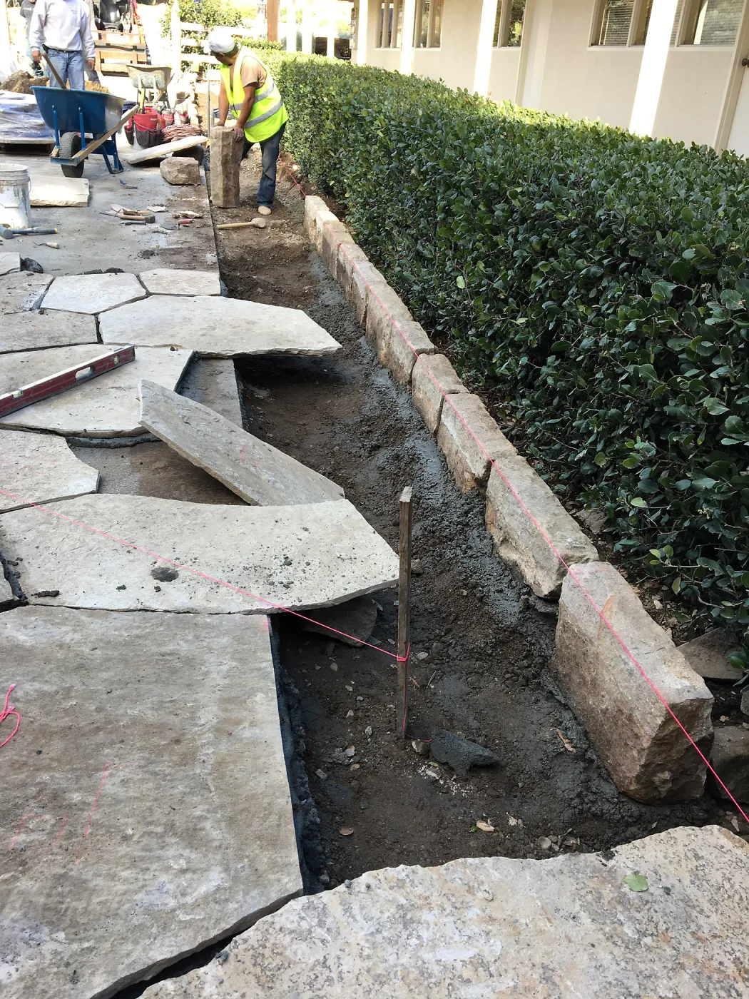 New flagstone installation in Courtyard