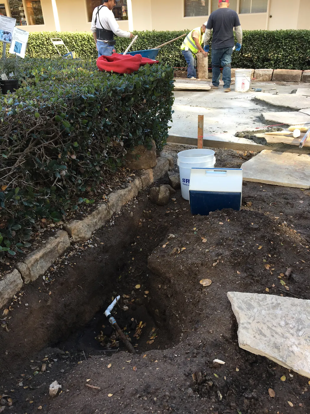New flagstone installation in Courtyard