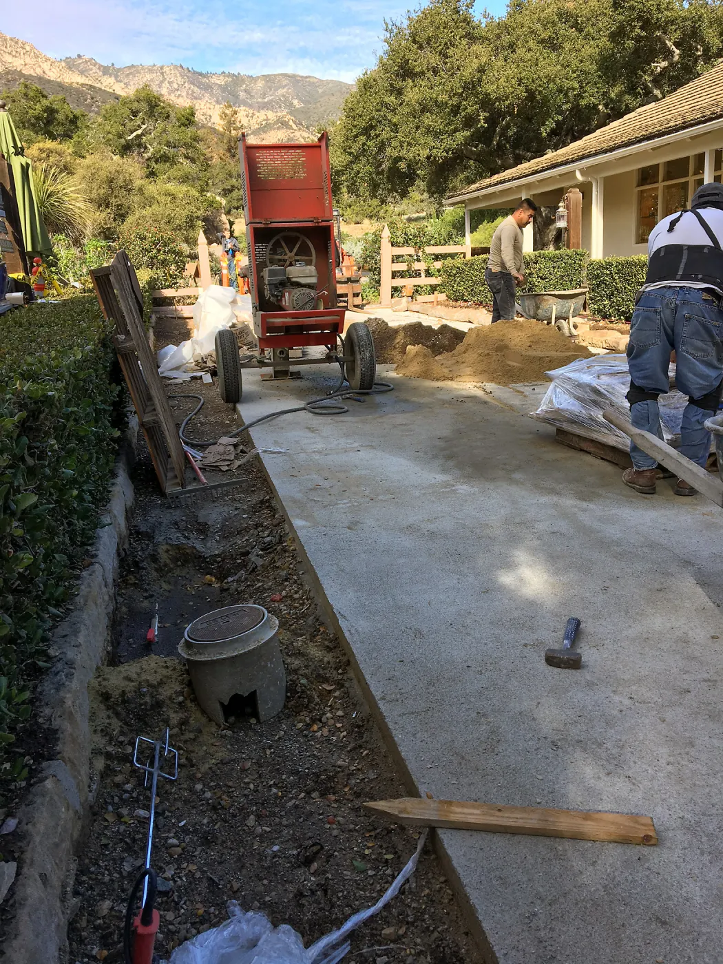 New flagstone installation in Courtyard