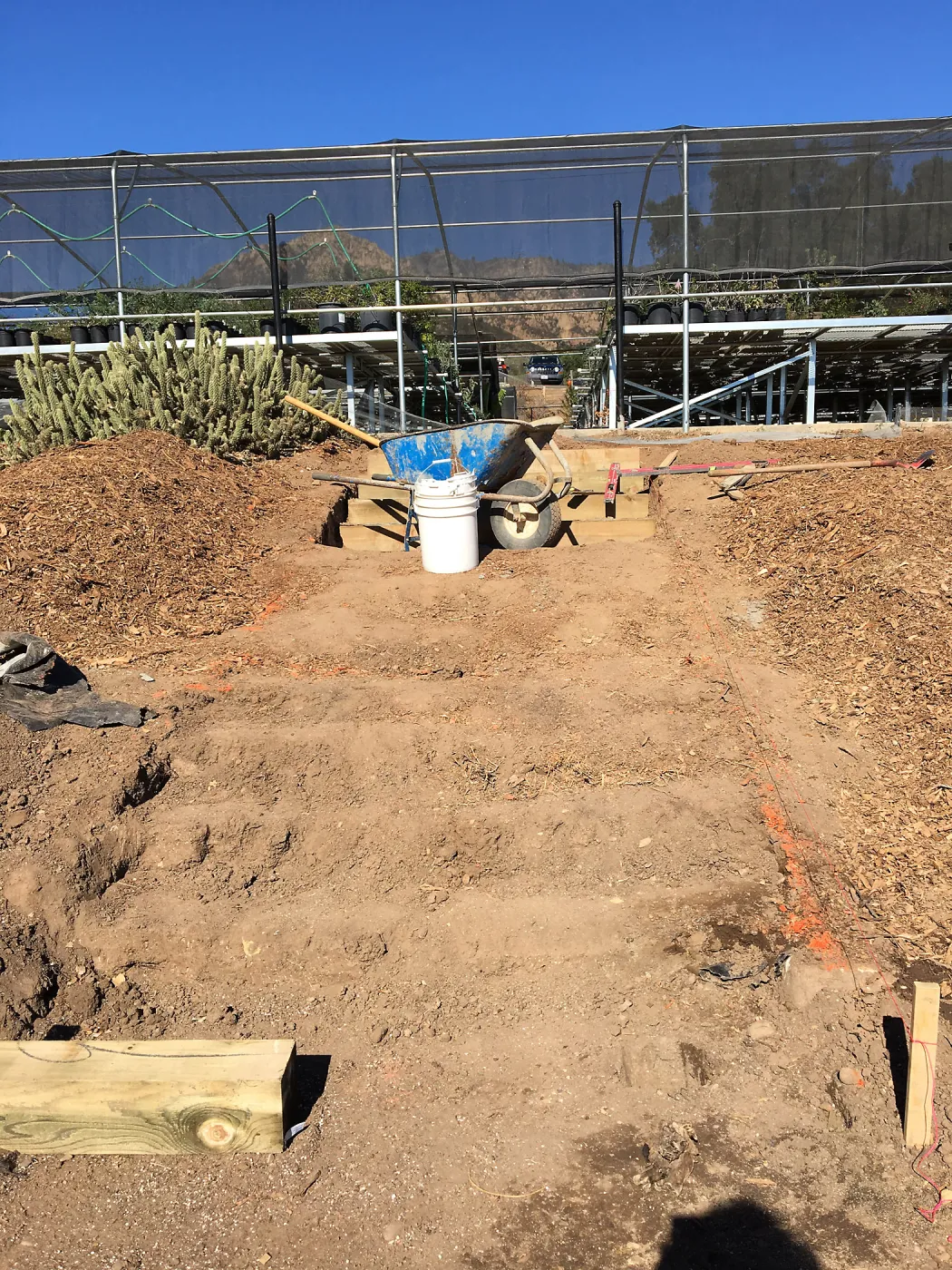 Work at the Garden Growers Canyard, new steps from Nursery