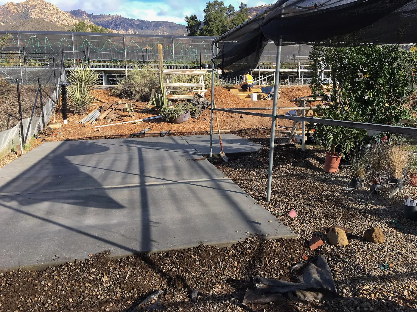 Work at the Garden Growers Canyard, new concrete pad