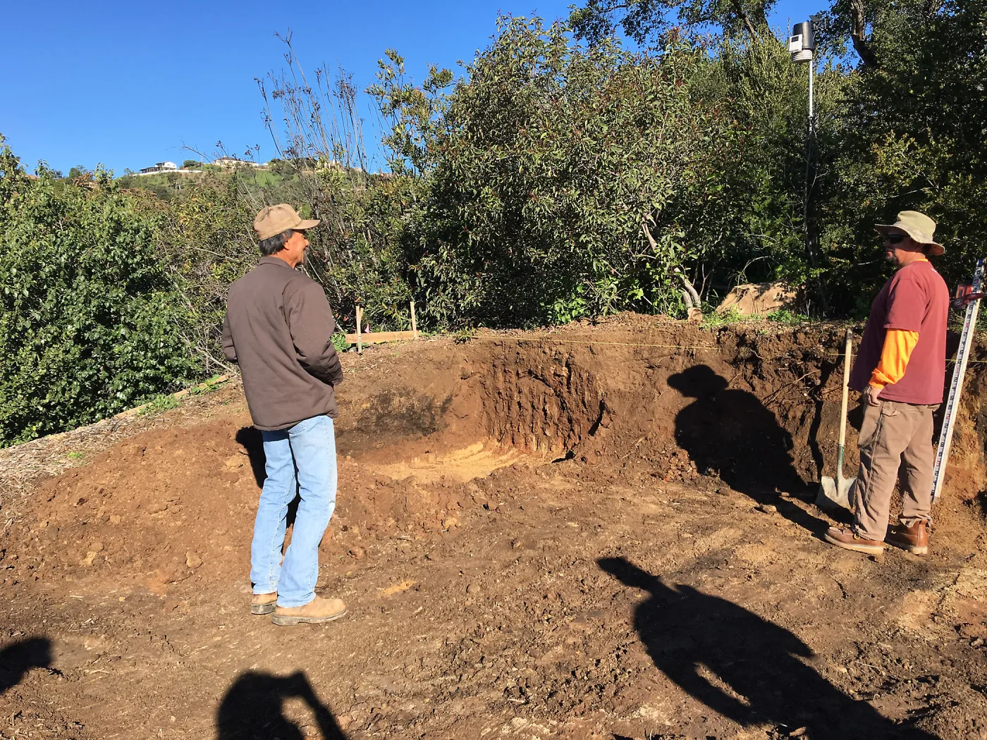 Soil bin construction in upper parking lot