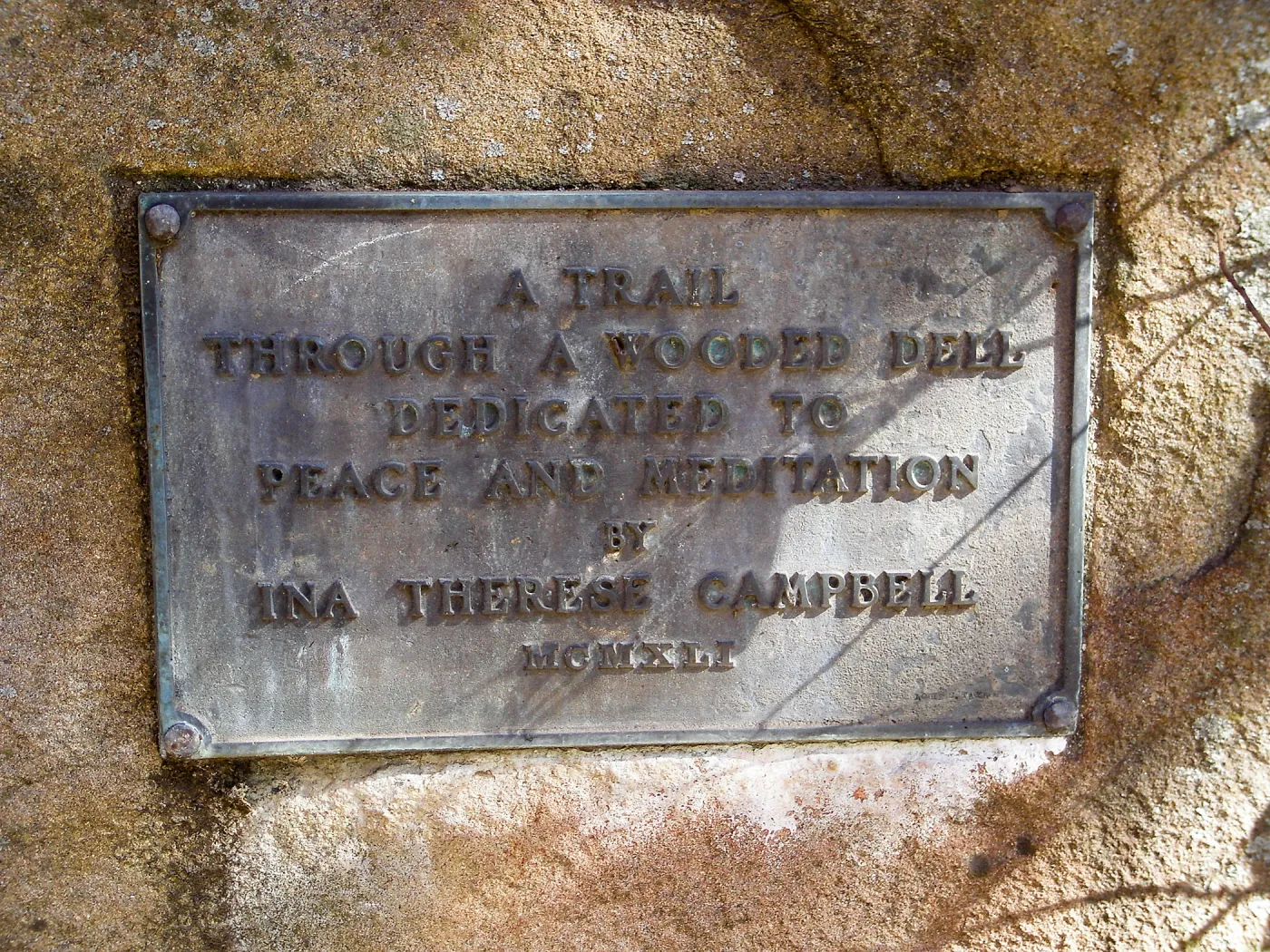Campbell Trail Dedication Plaque