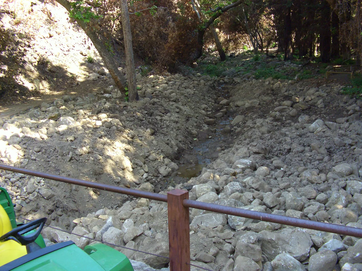 Flood control channel clearing above Mission Dam