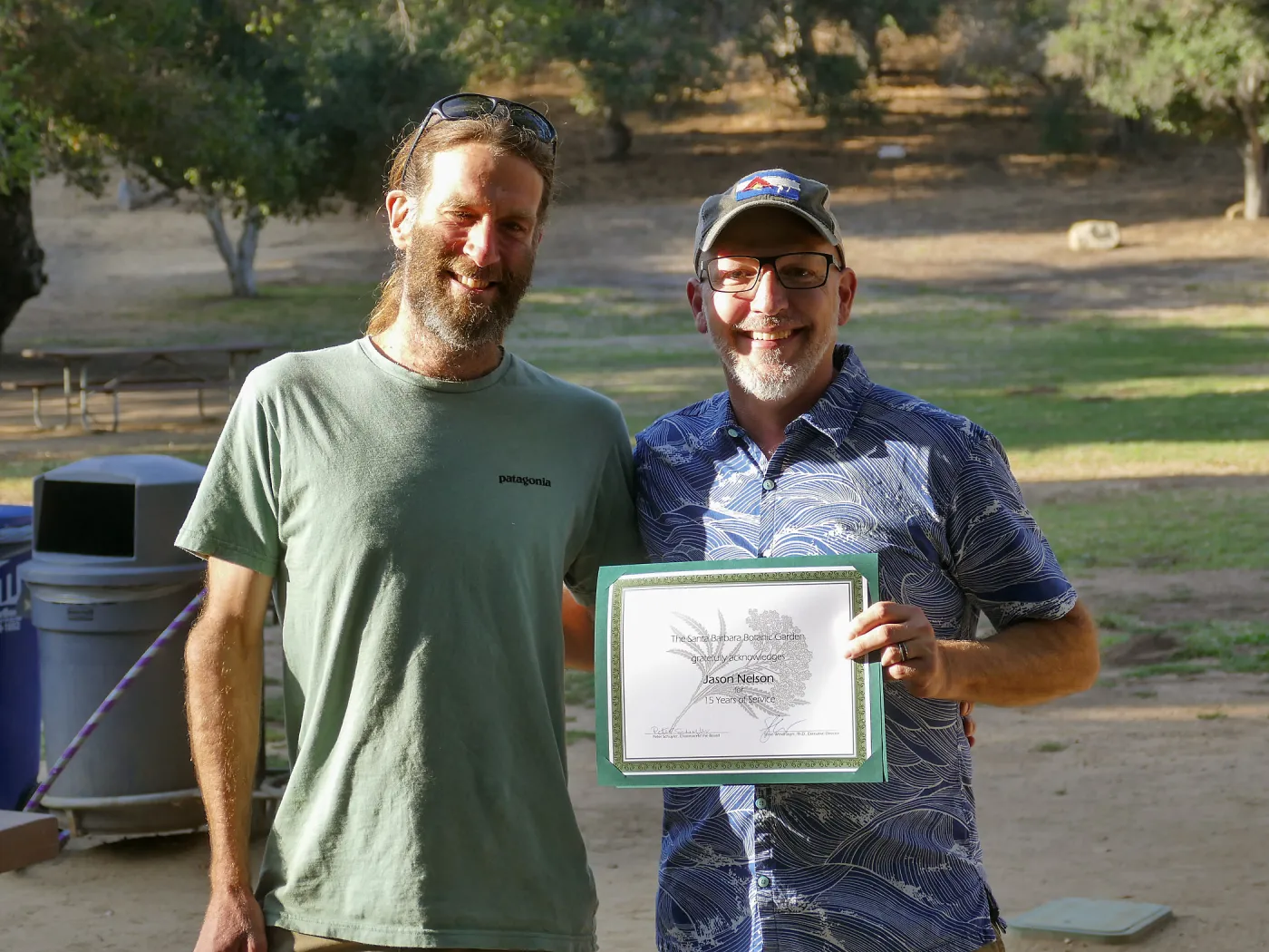 SBBG Staff Picnic 2018, Jason Nelson 15-year service award