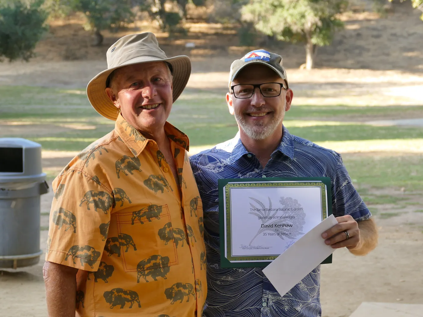 SBBG Staff Picnic 2018, Dave Kershaw 35-year service award