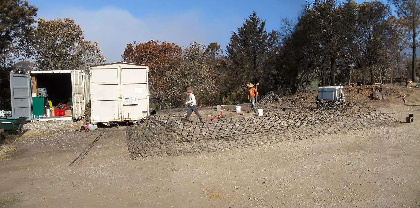 Construction of Herb Parker's â€˜Haven' labyrinth