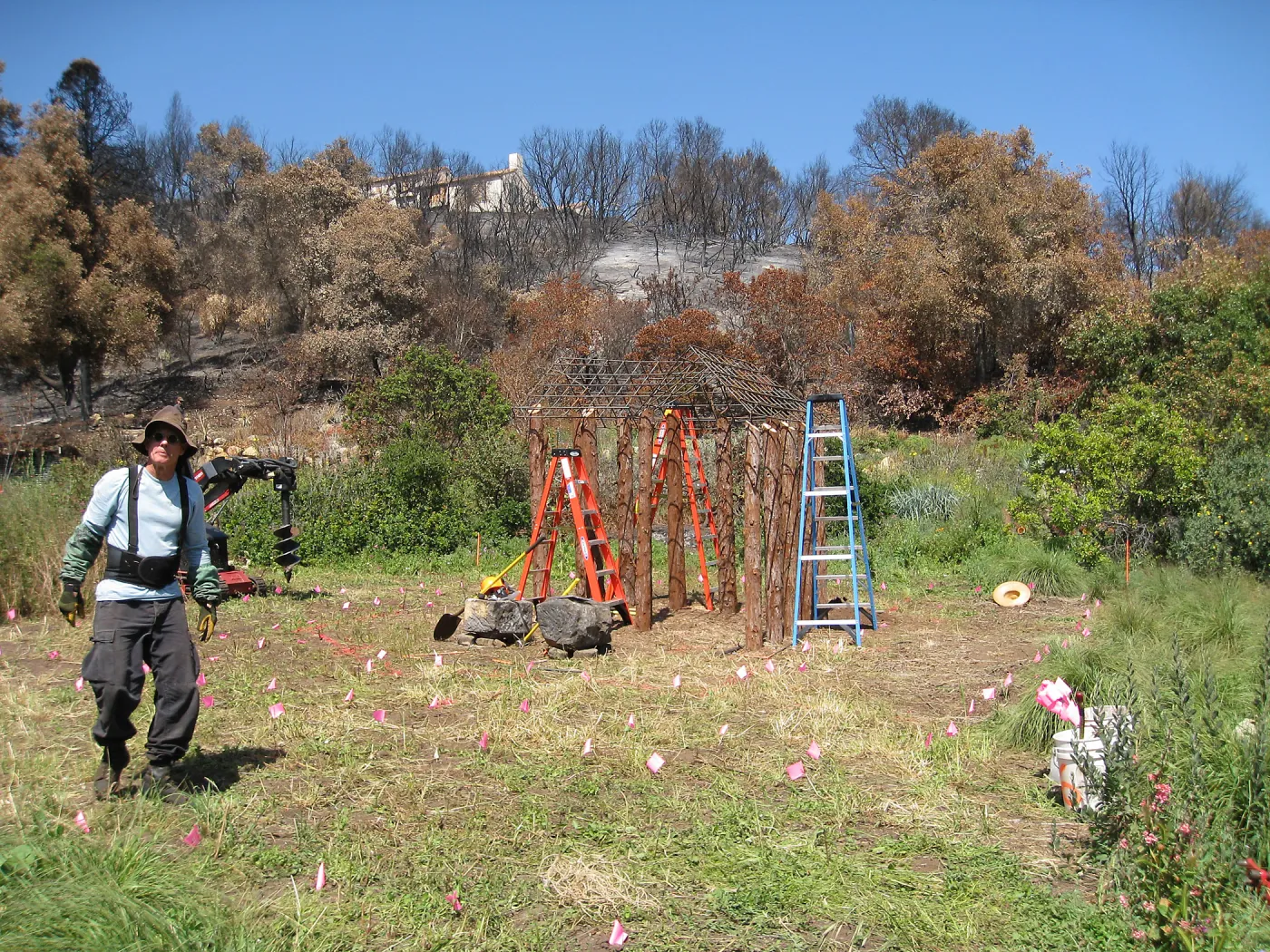 Construction of Herb Parker's â€˜Haven' labyrinth, Herb Parker