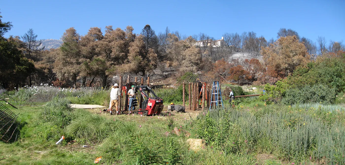 Construction of Herb Parker's â€˜Haven' labyrinth