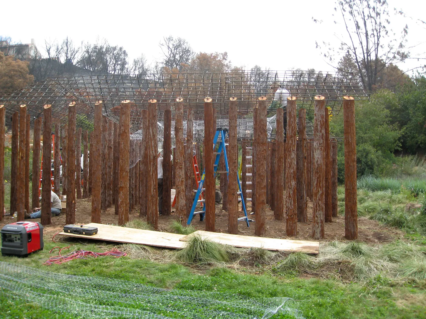 Construction of Herb Parker's â€˜Haven' labyrinth