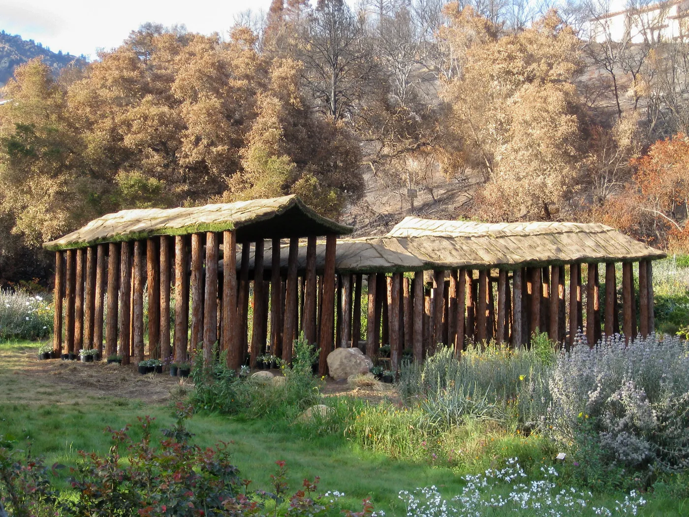 Construction of Herb Parker's â€˜Haven' labyrinth awaiting native plants for roof