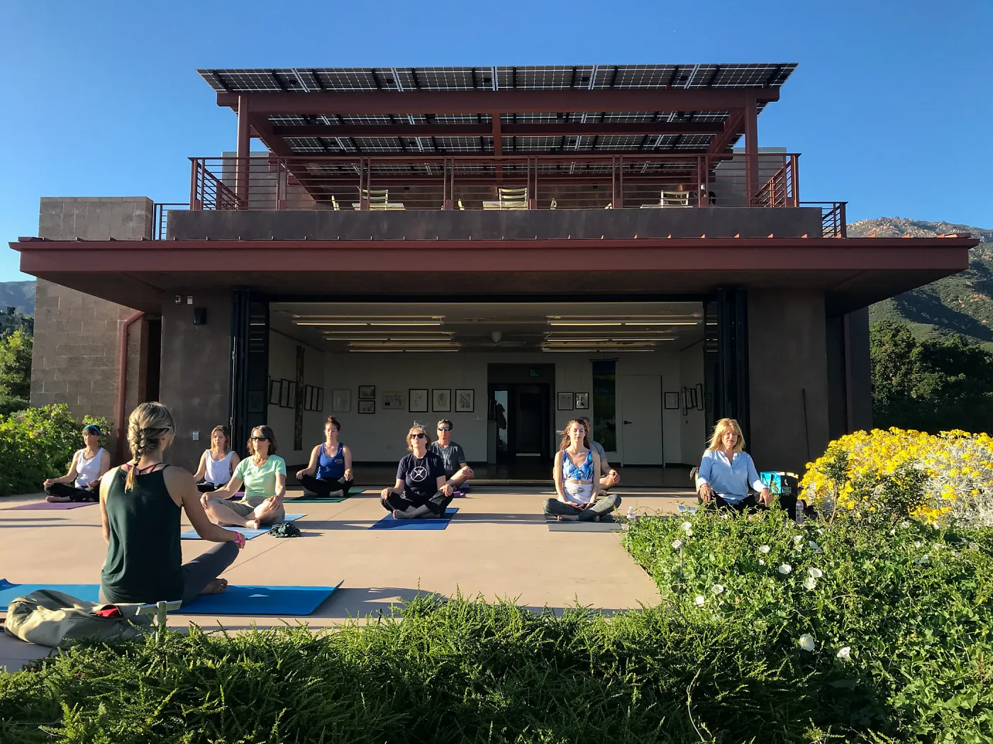Yoga in the Garden class taught by Michelle Rousseau
