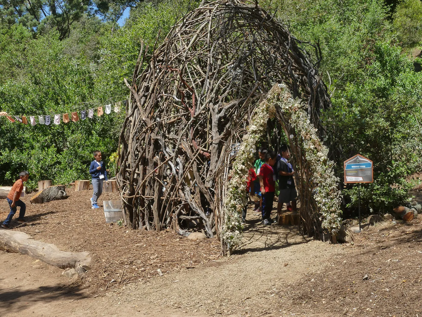 Children from the Santa Barbara Unified School District Expanded Learning Center at the Woodrat House casita
