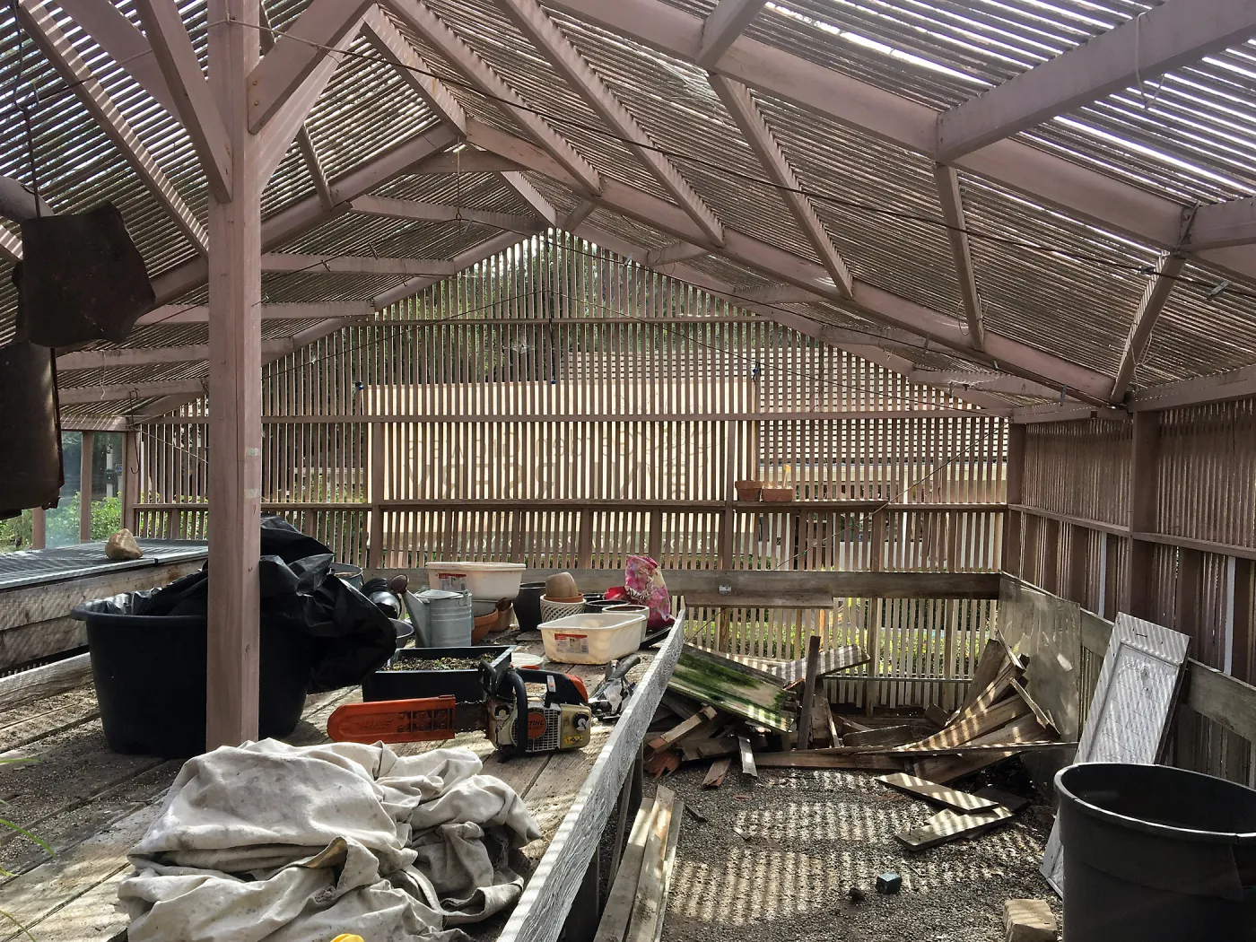 Reconstruction of Garden Growers lath house