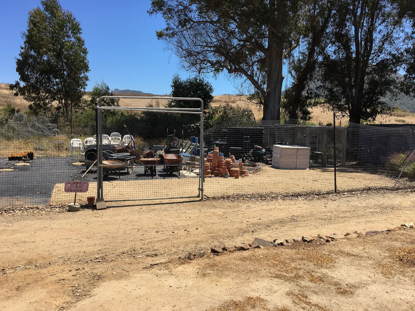 San Luis Obispo Botanic Garden nursery Storage Yard