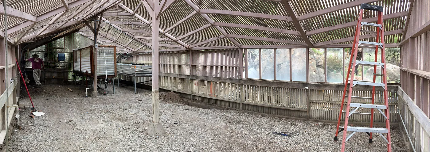 Repair of Garden Growers Lath House, looking northwest