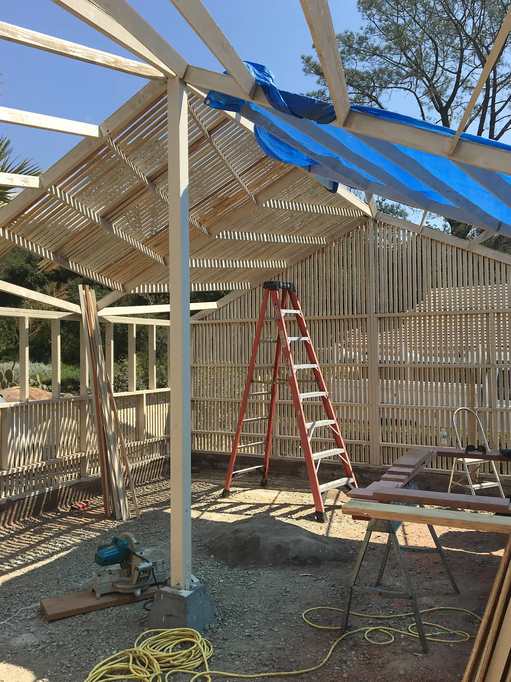 Lath house reconstruction, looking northeast