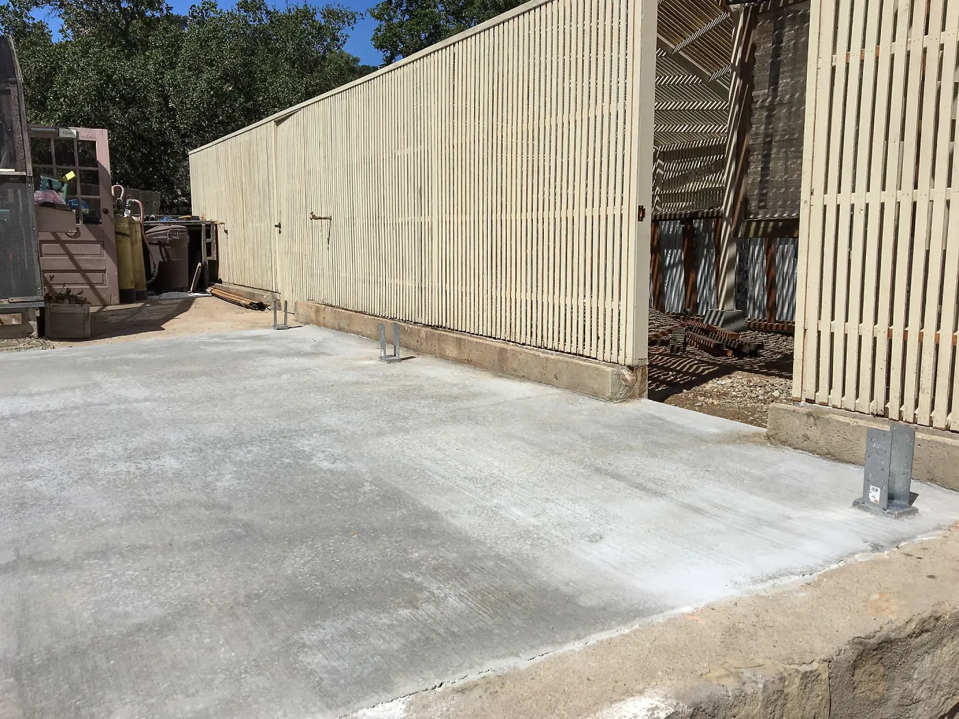 New Patio shade structure tie-downs