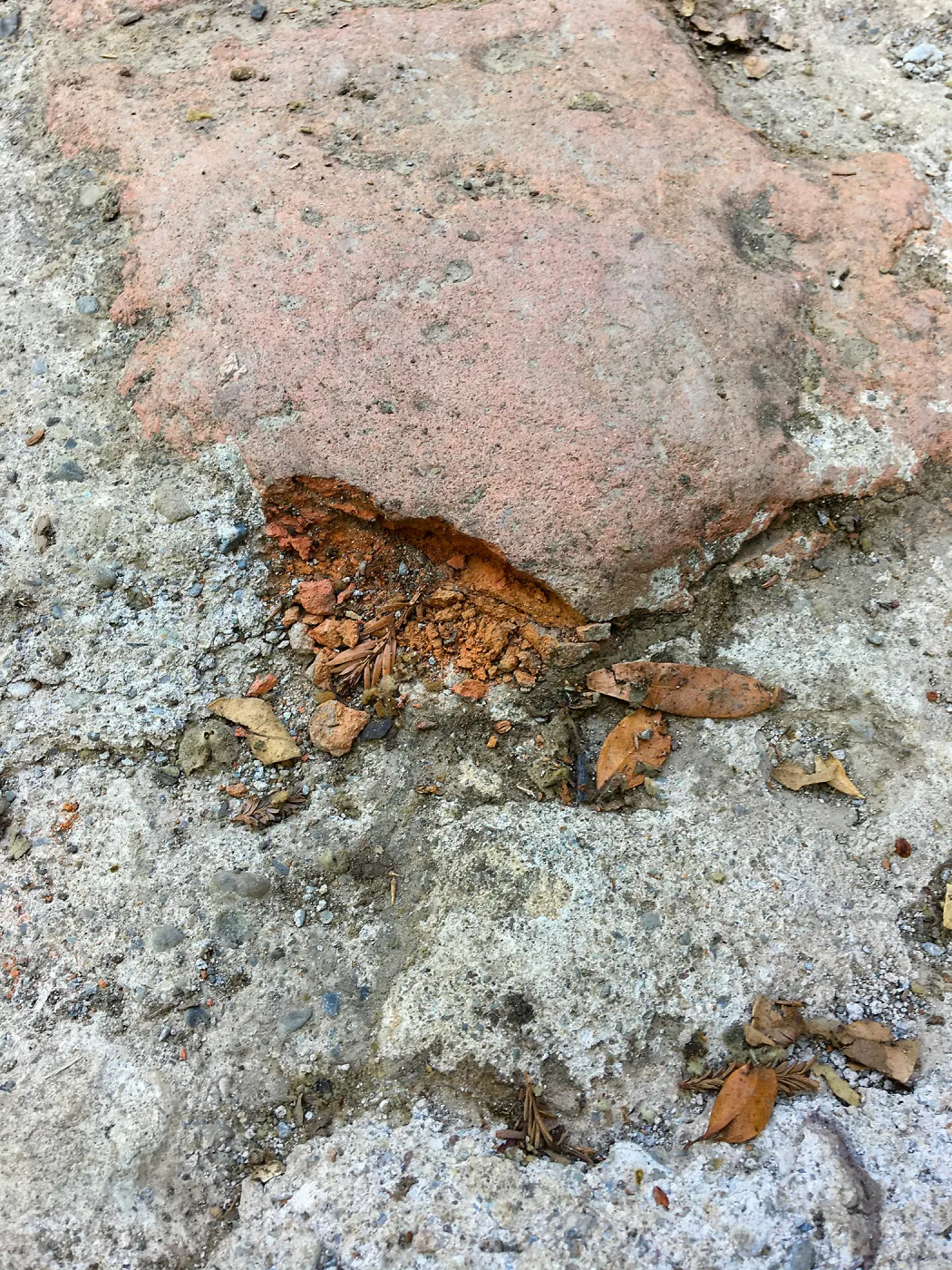 Tile damage at the Mission Dam
