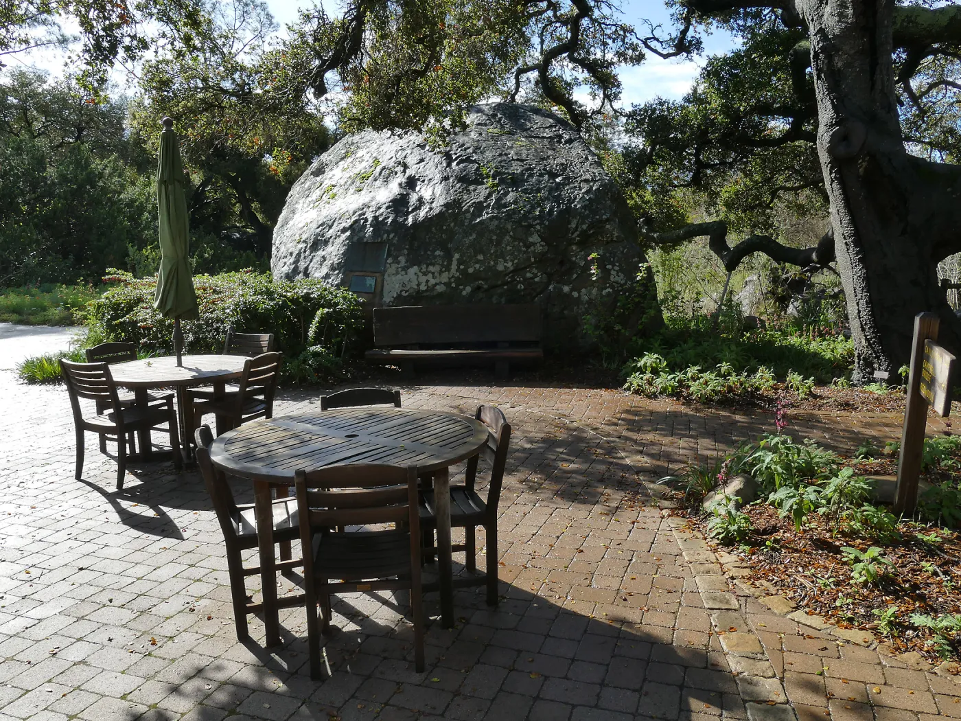 Tables and chairs at the Blaksley Boulder