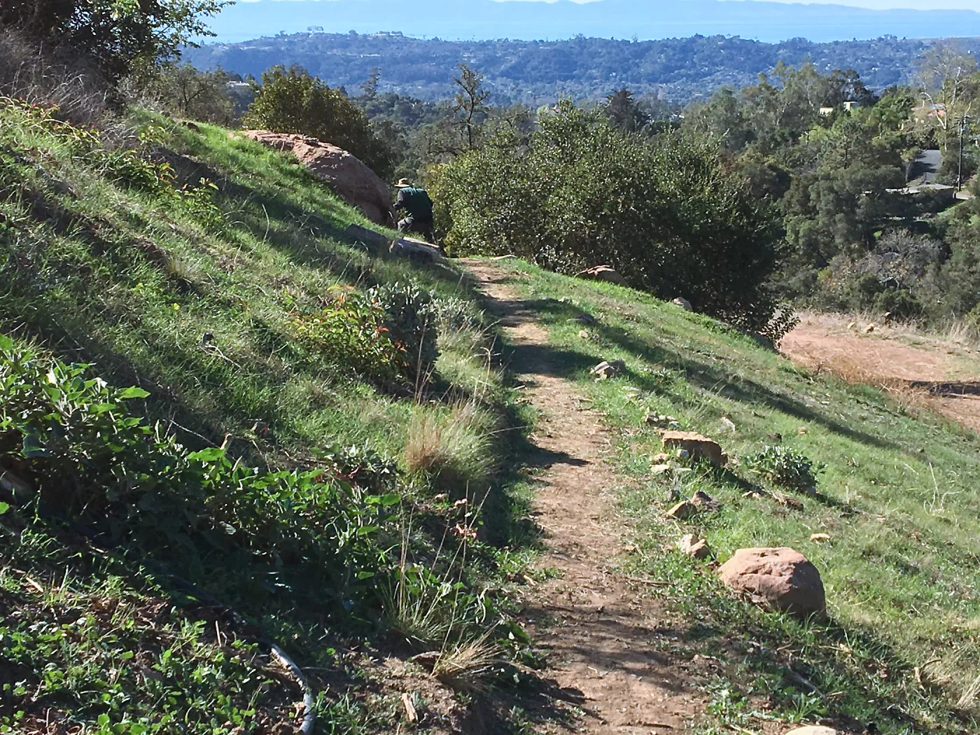 Building new trail on west slope of PCC ridge for new Island Section
