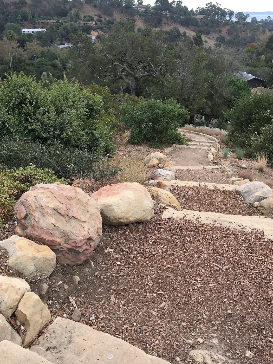 Rebuilt historic stairs south end of the Island View Garden