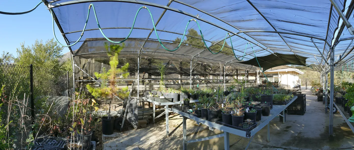 Looking north to northeast at south side of the Liner House at Horticulture Unit