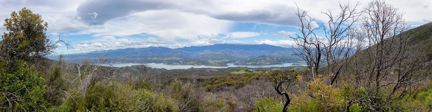 Lake Cachuma from midway up the trail, Tequepis Trail, Santa Barbara, California, Whittier Fire Survey - Mapping Recovery Project
