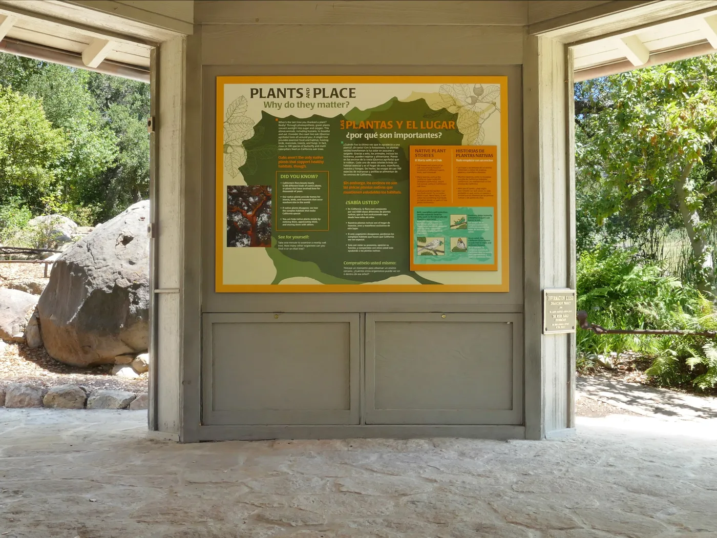 New Plants and Place interpretive panel in the Information Kiosk