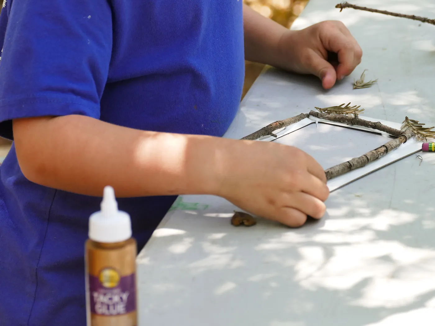 Acorn Adventurers Summer Camp, nature picture frame activity