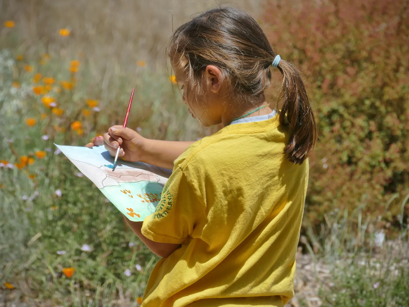Create in Nature Summer Camp Meadow Painting Activity