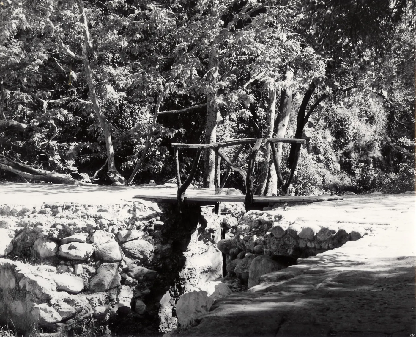 foot bridge over Mission Dam, before 1969