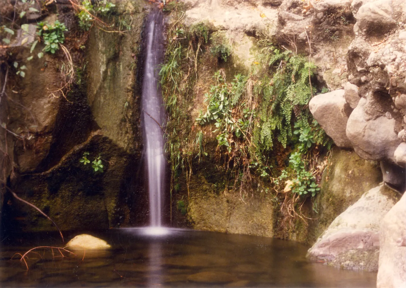 waterfall pool below Mission Dam, SBBG