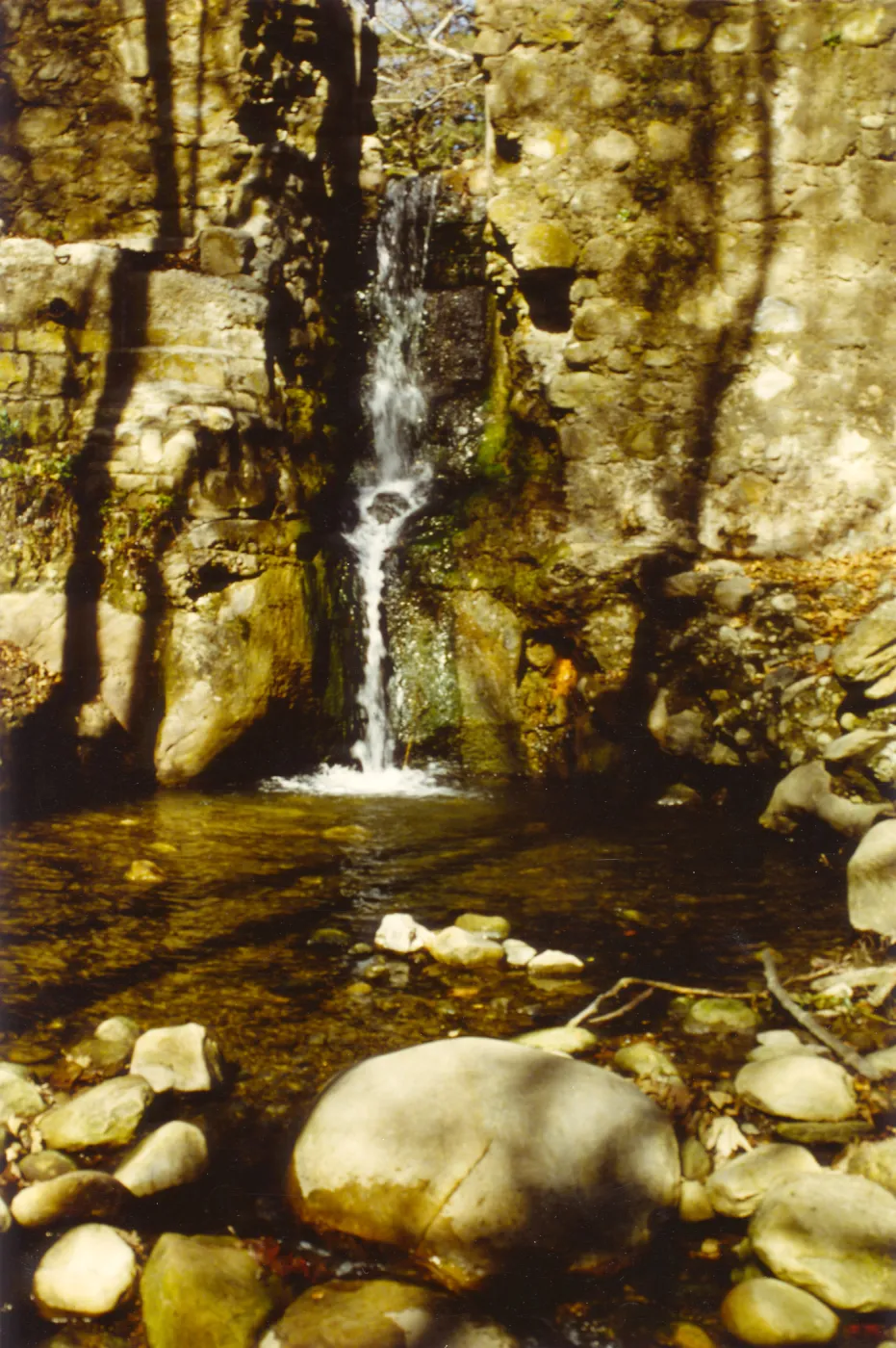 Mission Creek, waterfall and pool below Mission Dam, SBBG