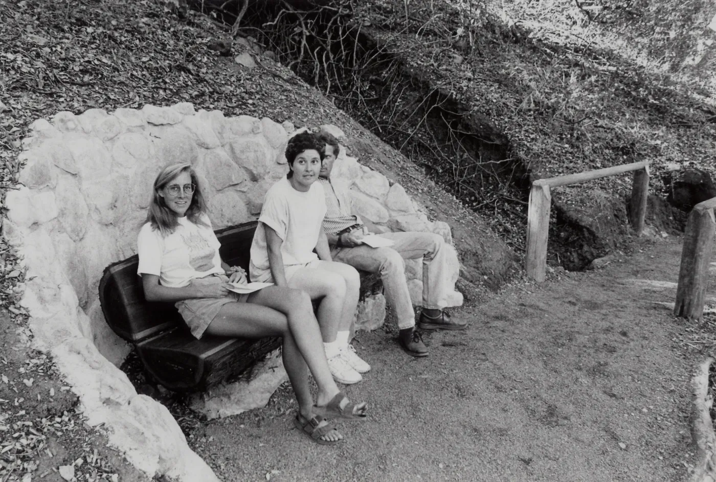 wood bench, Easton Bench, Easton Aqueduct Trail opening, 1989 
