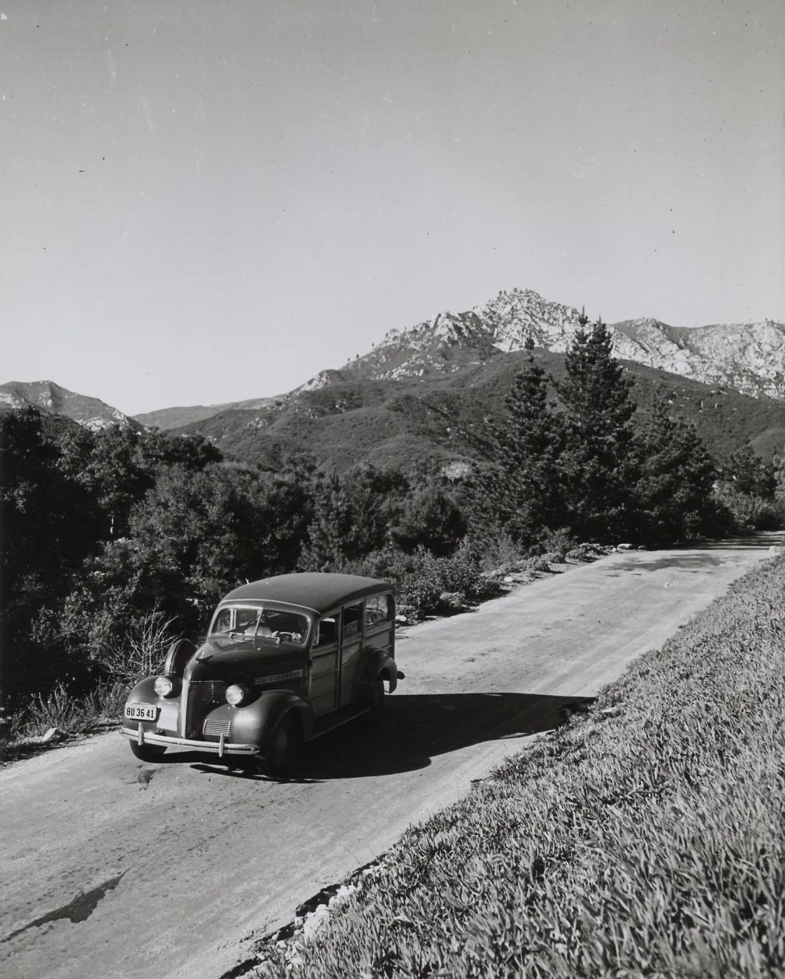 1930-40's old woody on Mission Canyon Road