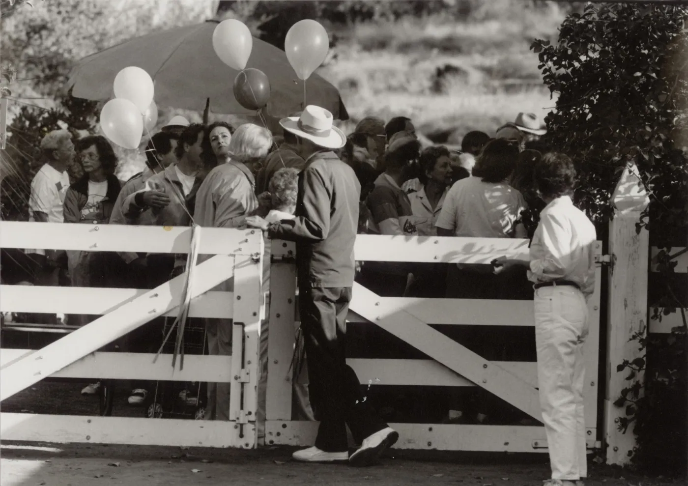 waiting at the gate, Fall Plant Sale, 1990