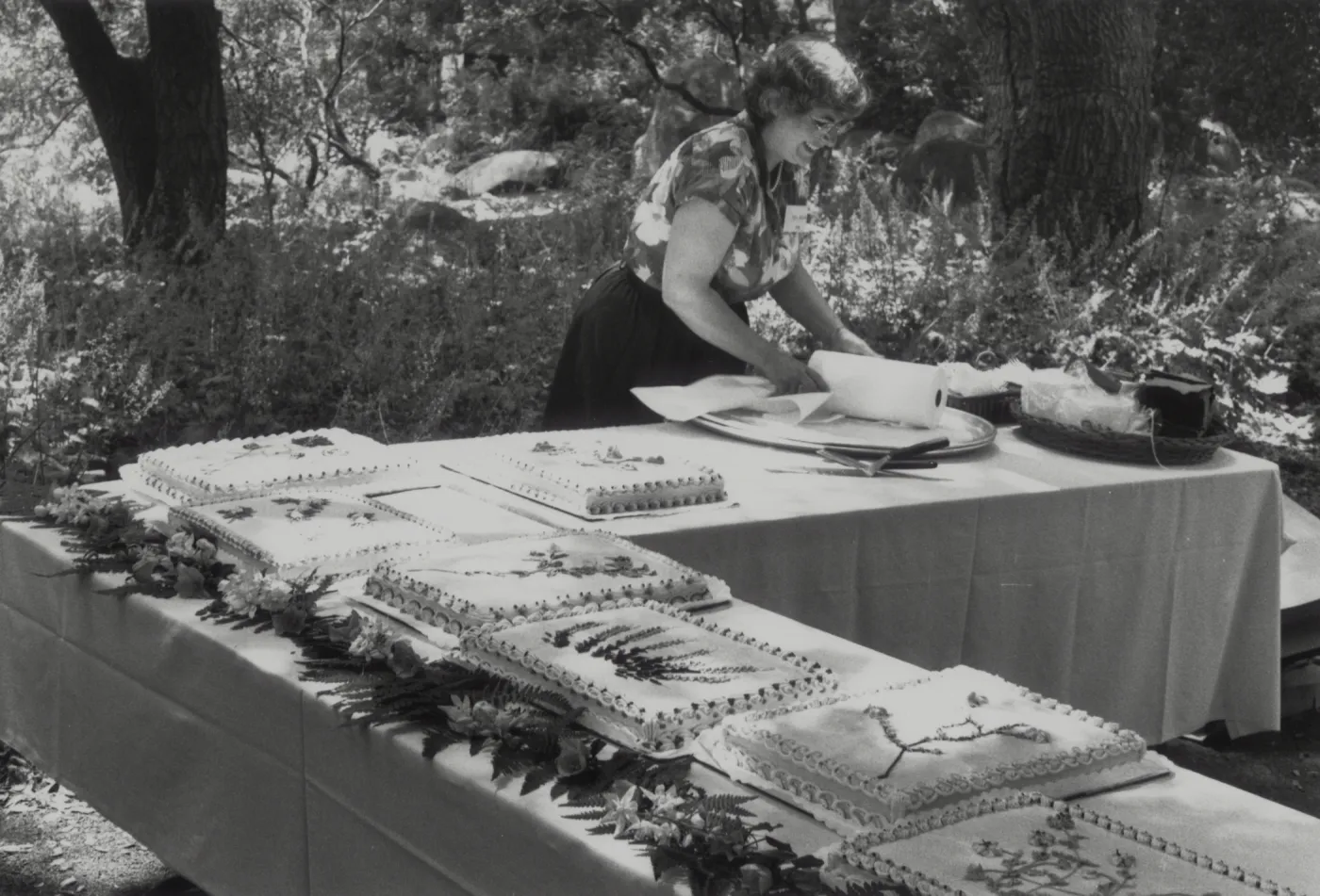Mary Allcott with Cakes for Members Day picnic