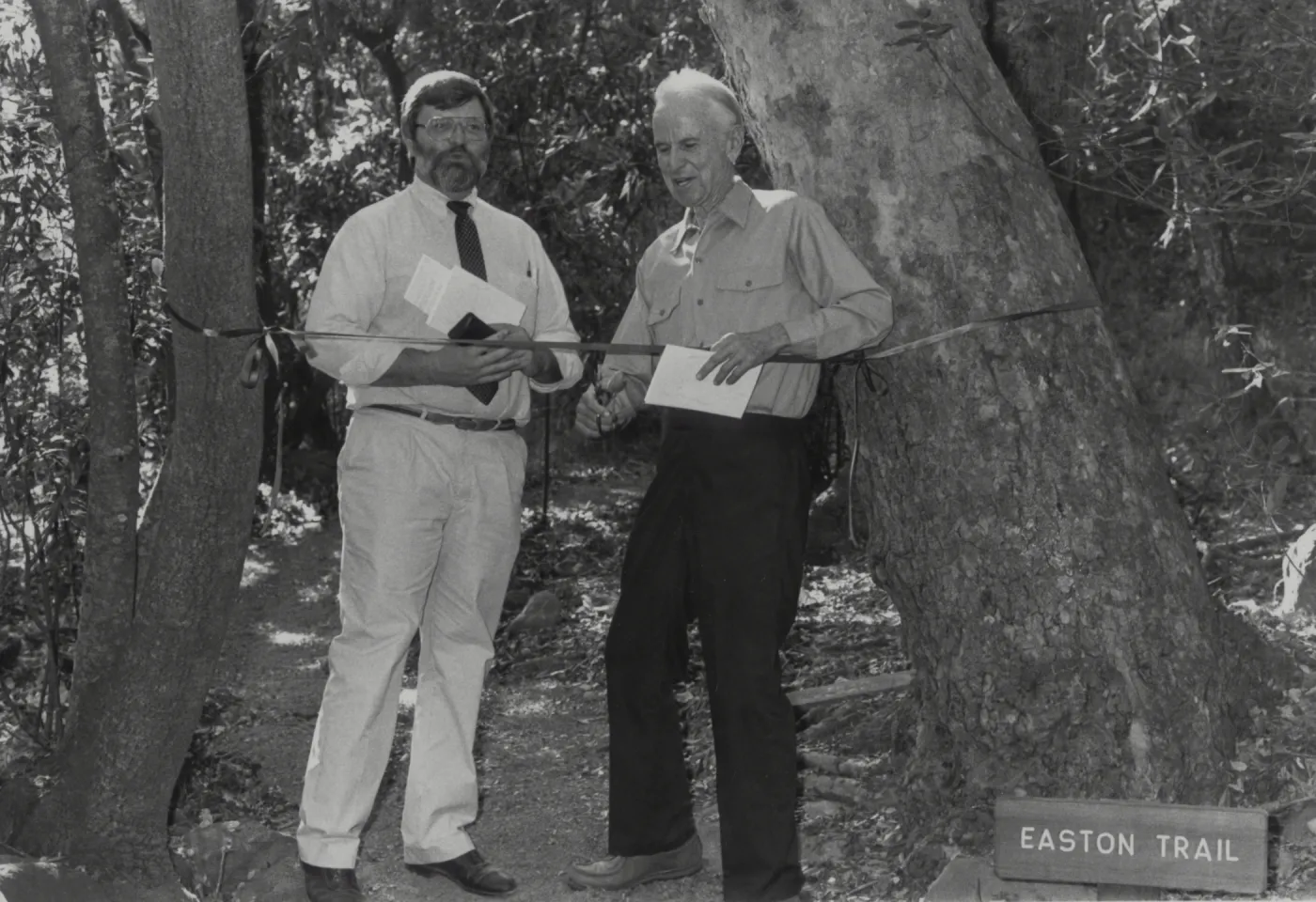 David Young and Robert Easton dedicating Easton Trail