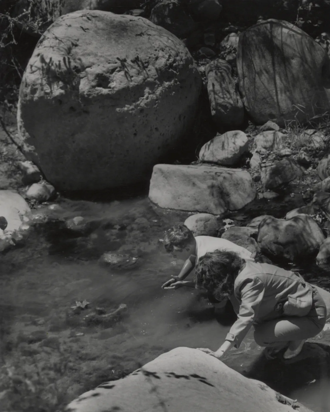 People exploring Mission Creek