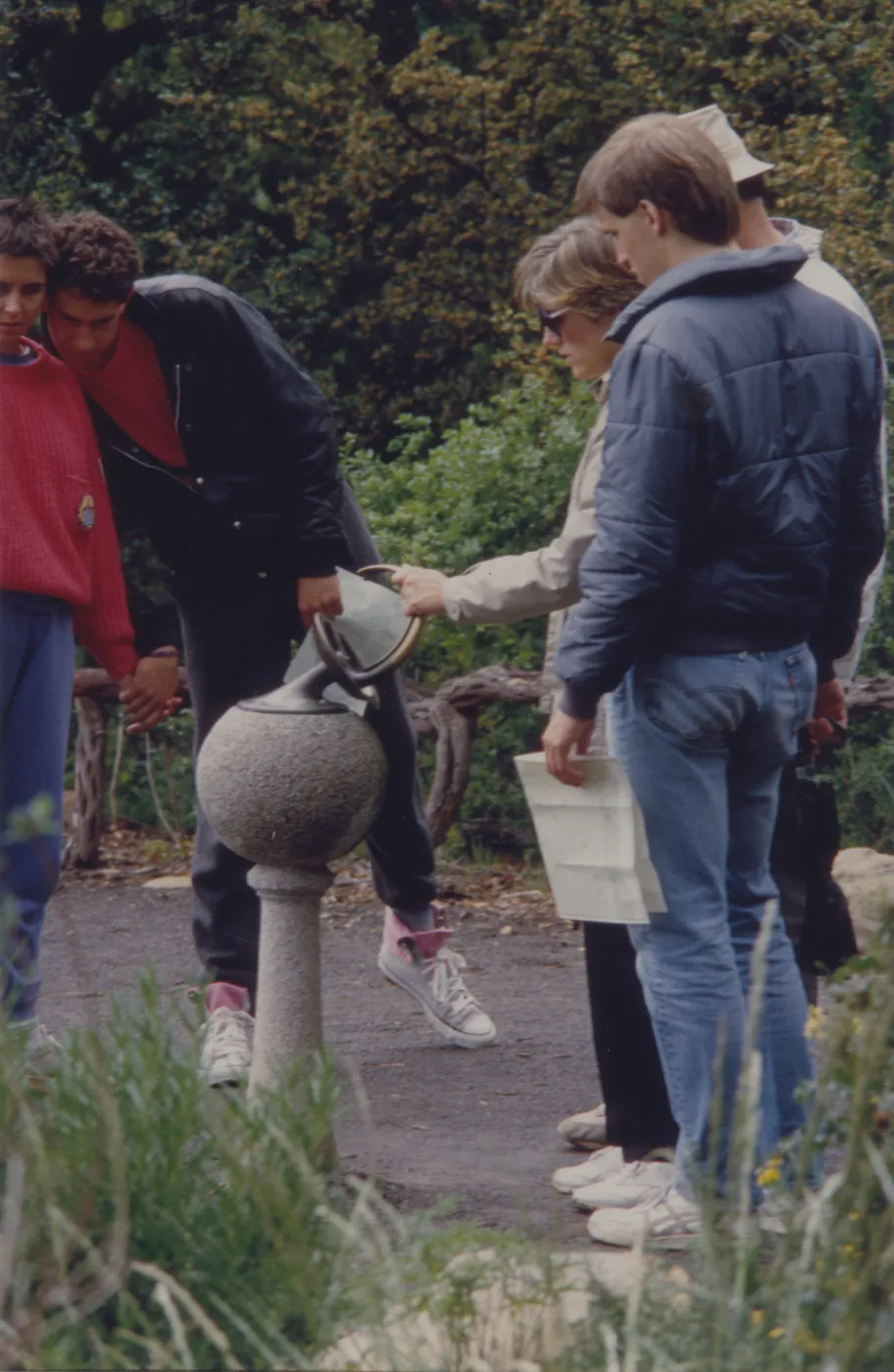 visitors with sundial