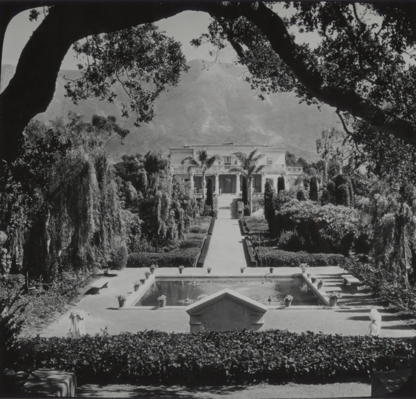 formal garden at the Gould residence, Montecito