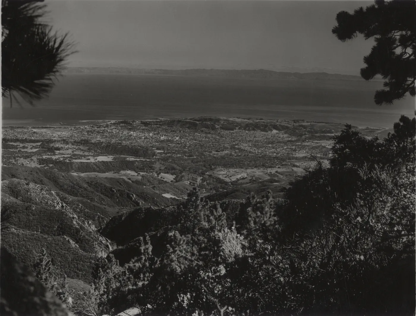Santa Barbara and Santa Cruz Island from atop the Santa Ynez Mountains