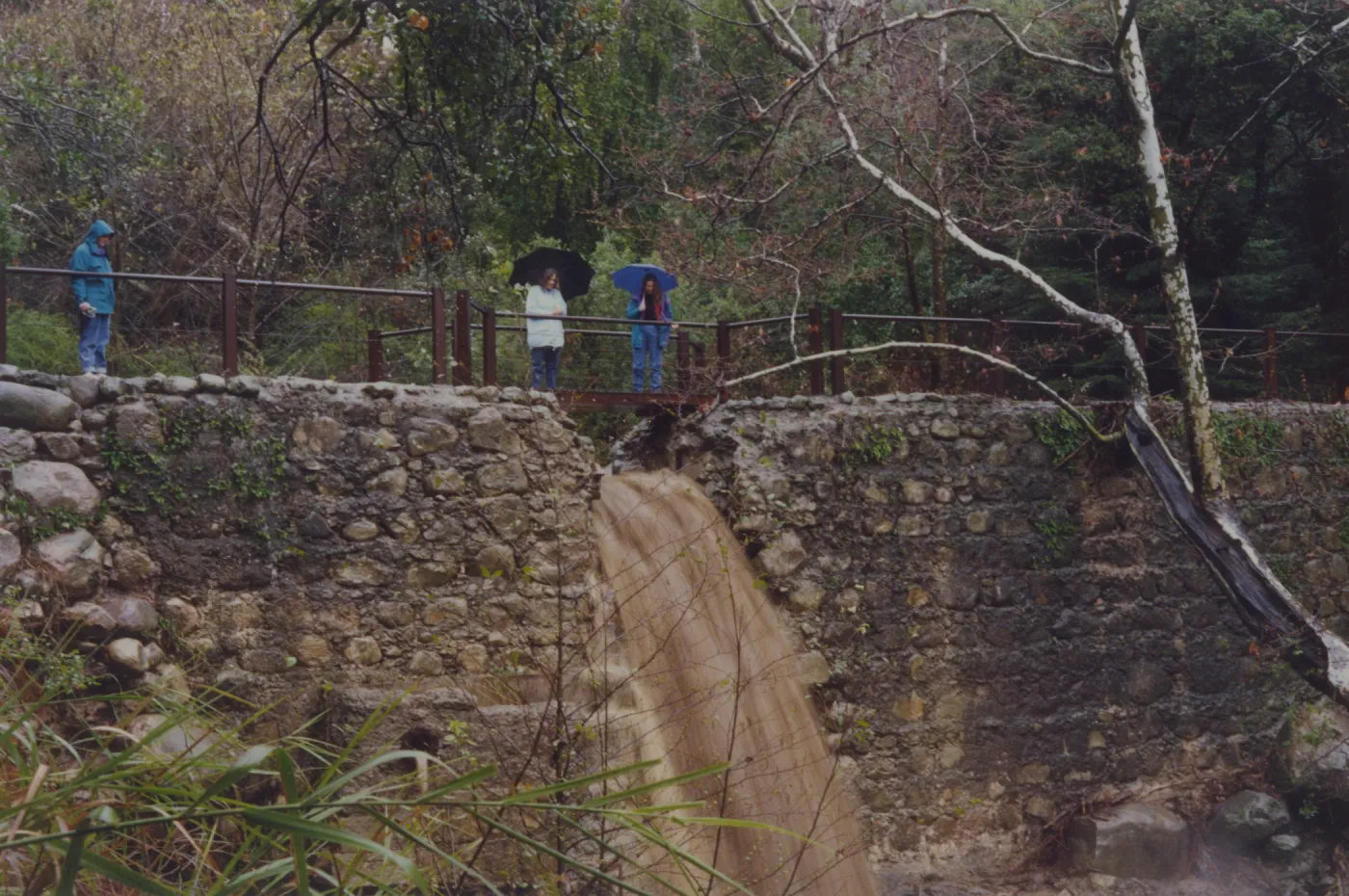 Mission Creek flooding through the flue at Mission Dam