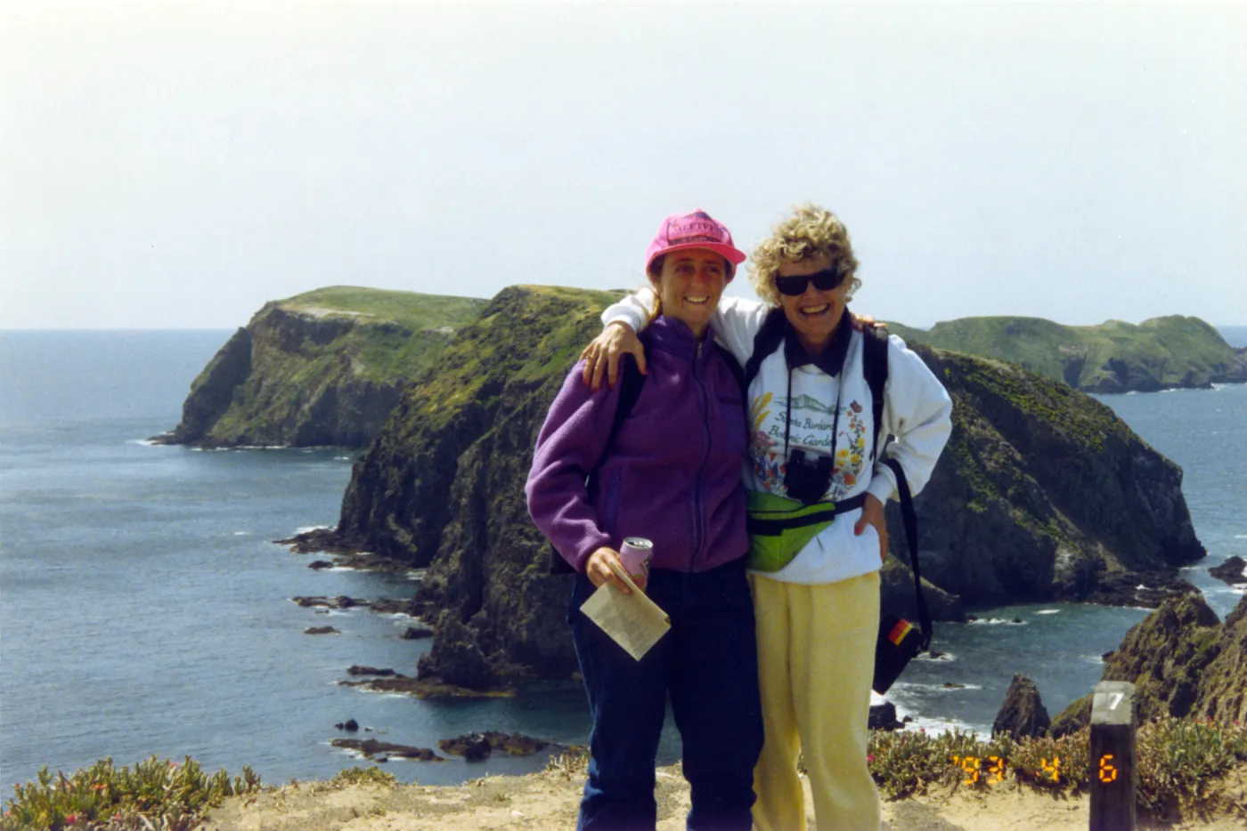Sally Isaacson and Anne Steiner on East Anacapa Island