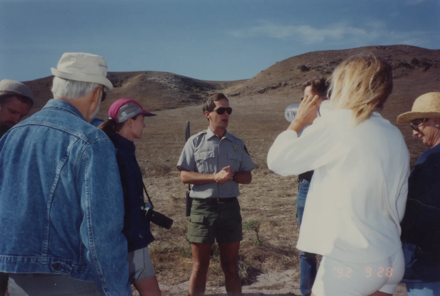 Park Ranger speaking to visitors on Santa Rosa Island