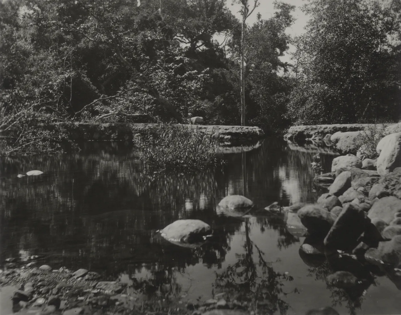Mission Creek pool above old Mission Dam, circa 1920's