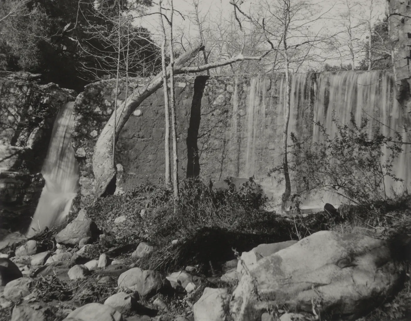 Mission Creek, waterfalls over Mission Dam, 1935